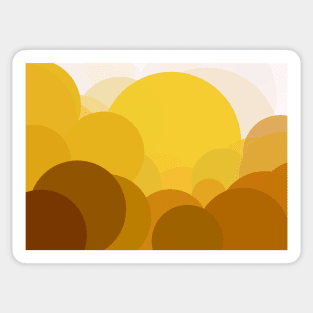 Golden Dawn Circles, Abstract Landscape Pattern Design Sticker